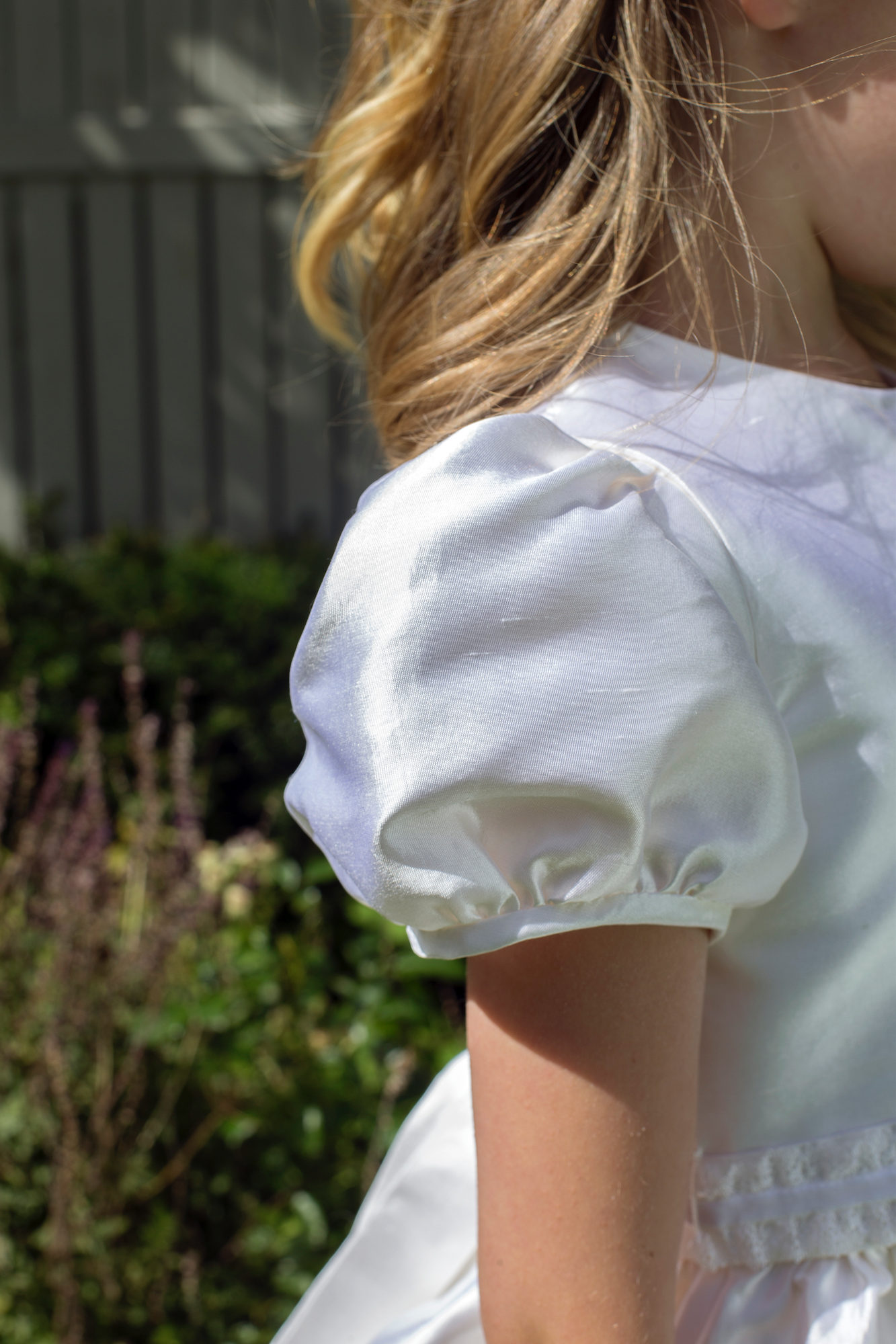 Olivia Style White Silk Girls First Holy Communion Dress Handmade in Ireland.