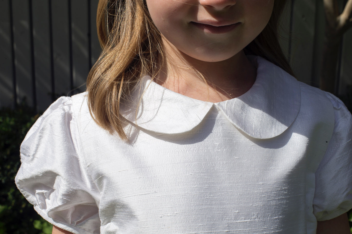 Colette Style White Silk Girls First Holy Communion Dress Handmade in Ireland.