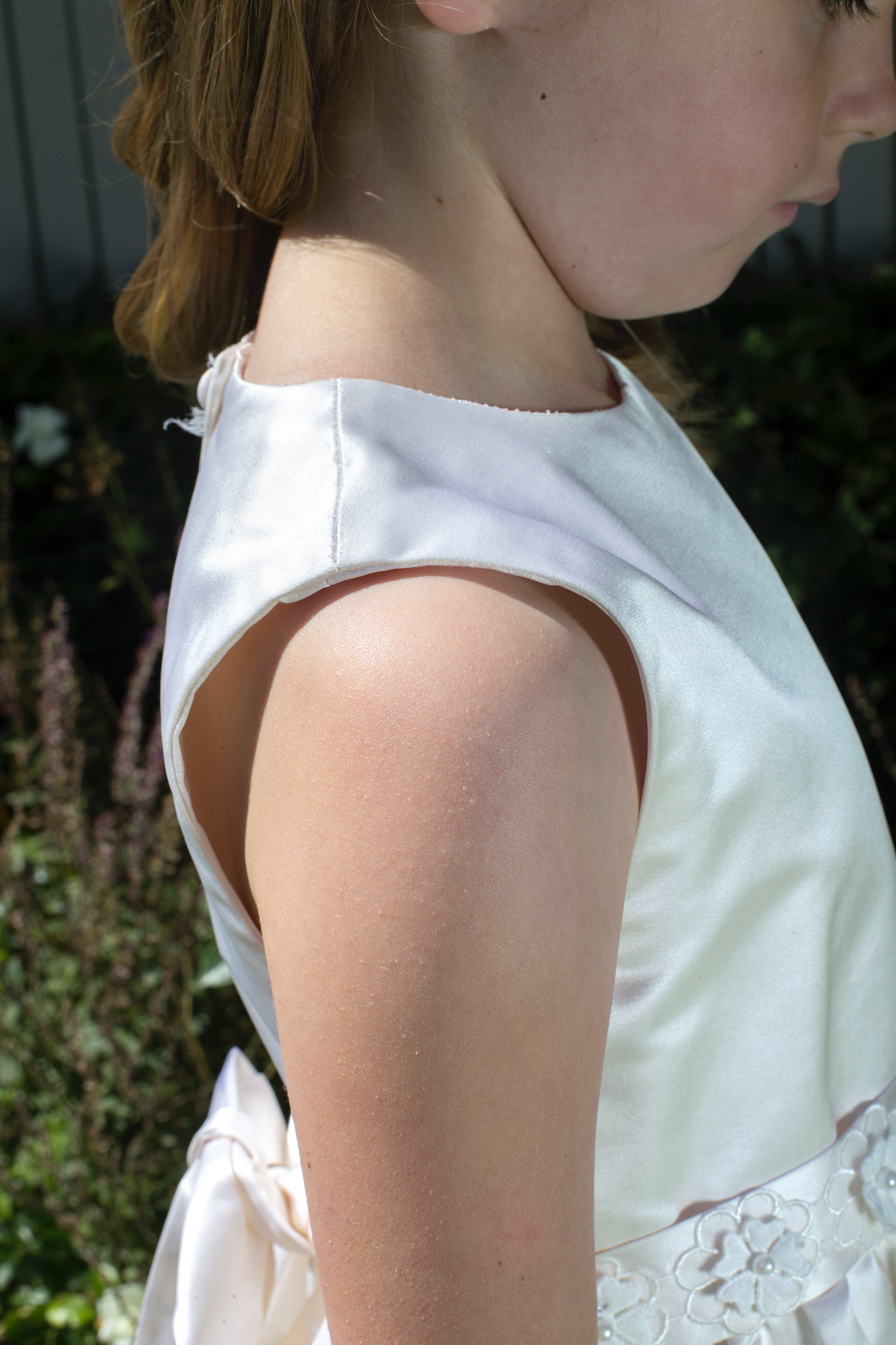 Shelly Style White Silk Girls First Holy Communion Dress Handmade in Ireland.