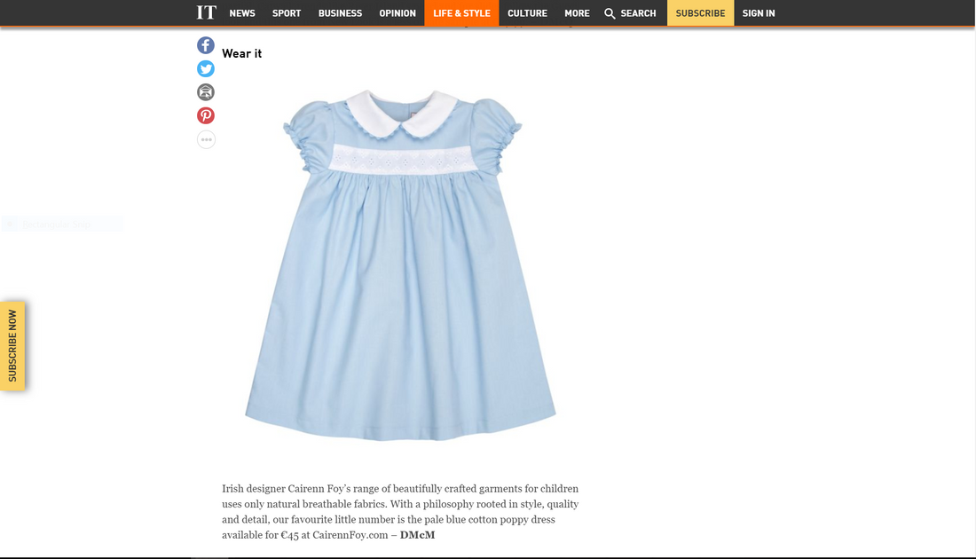 Irish Times Fashion Piece June 2017