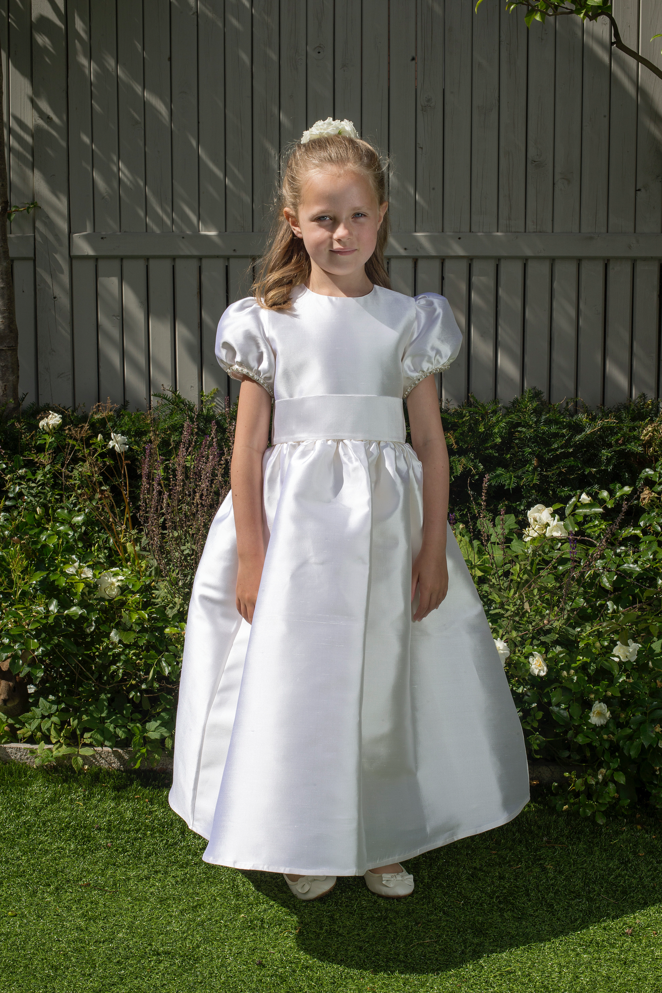 Daniella White Silk Girls Communion Dress