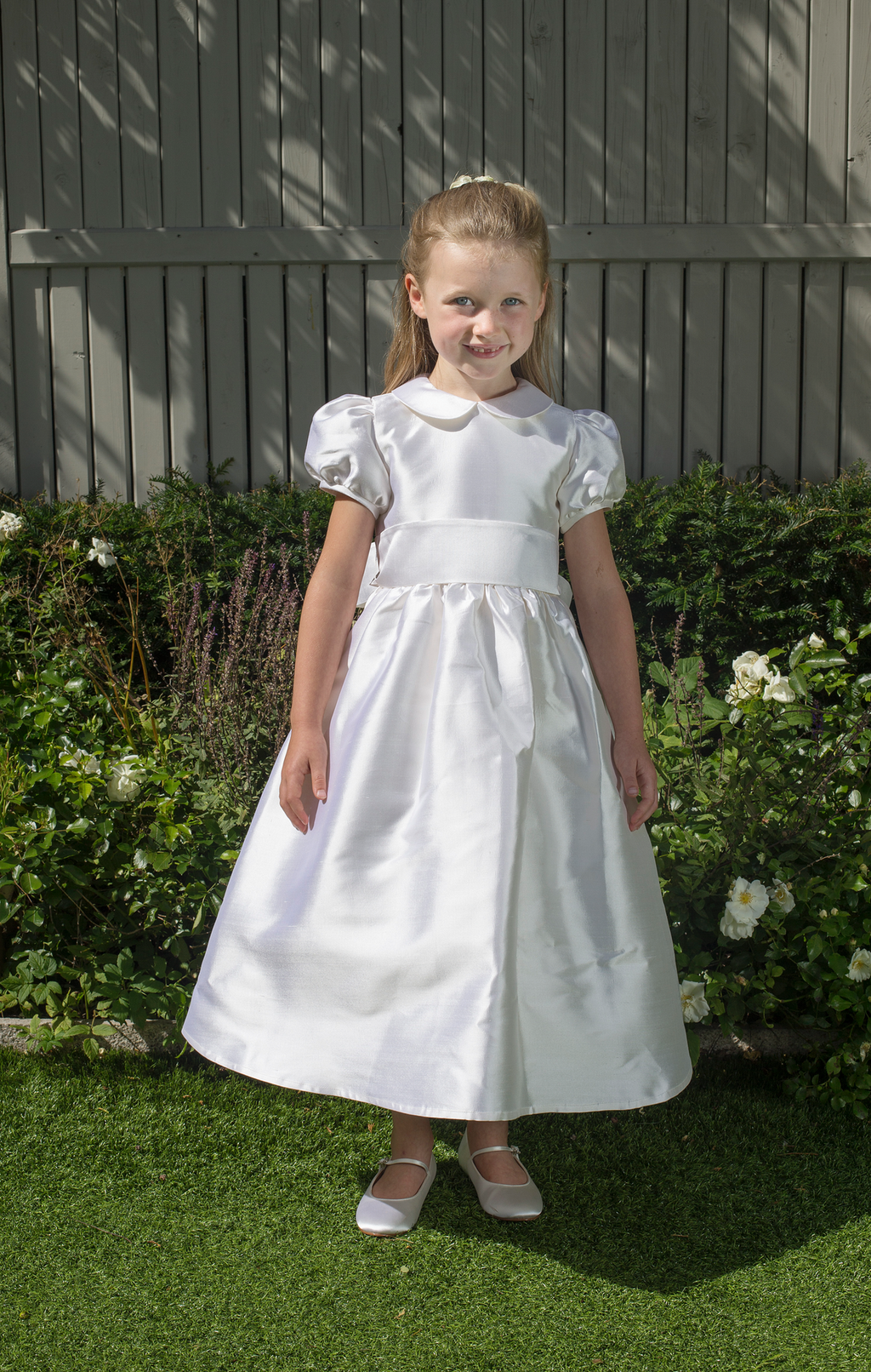 Lauren Silk White Girls Communion Dress